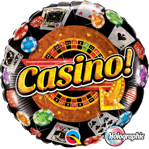 45cm Round Holographic Foil Casino! #16970 - Each (Pkgd.)