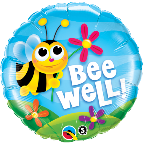 45cm Round Foil Bee Well! Flowers #16998 - Each (Pkgd.)