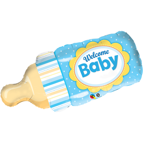 98cm Shape Foil Welcome Baby Bottle Blue SW #16472 - Each (pkgd.)