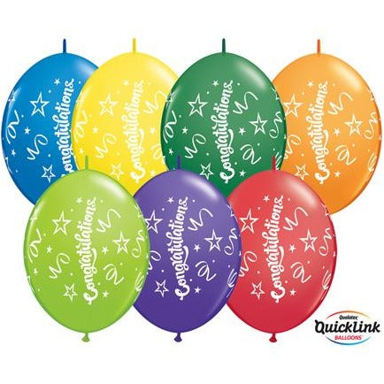 30cm Quick Link Carnival Assorted Congratulations #17340 - Pack of 50