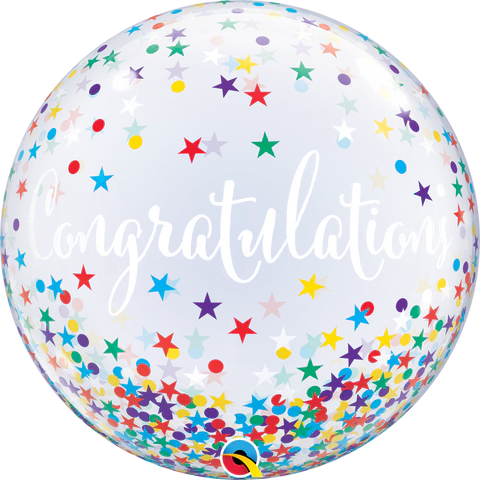 56cm Single Bubble Congratulations Confetti Stars #17421 - Each