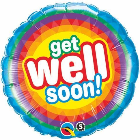45cm Round Foil Get Well Soon Radiant #18021 - Each (Pkgd.)