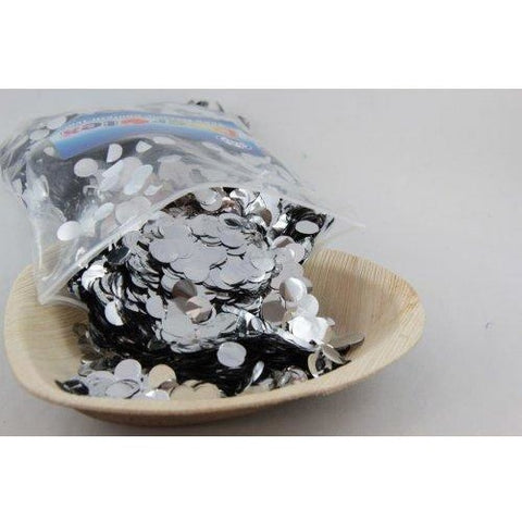 Confetti 1cm Metallic Silver 250 grams #204602 - Resealable Bag