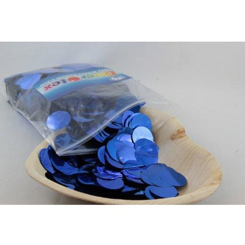 Confetti 2.3cm Metallic Blue 250 grams #204627 - Resealable Bag