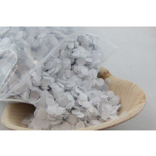 Confetti 1cm Tissue White 250 grams #204656 - Resealable Bag