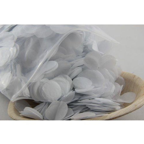 Confetti 2.3cm Tissue White 250 grams #204676 - Resealable Bag