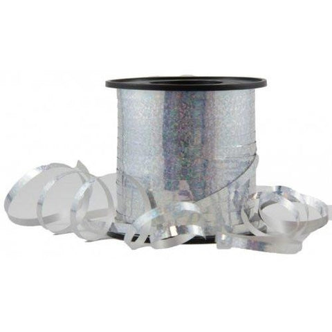 Ribbon Curling Holographic Silver 225 metres long x 5mm wide #205241 - Each