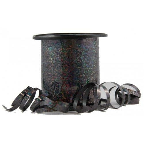 Ribbon Curling Holographic Black 225 metres long x 5mm wide #205243 - Each