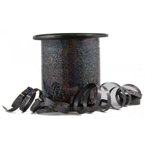 Ribbon Curling Holographic Black 225 metres long x 5mm wide #205243 - Each