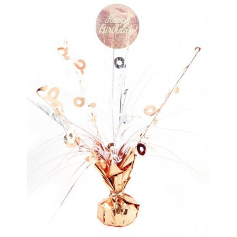 Happy Birthday Rose Gold & White Centrepiece Weight #AP207360 Each