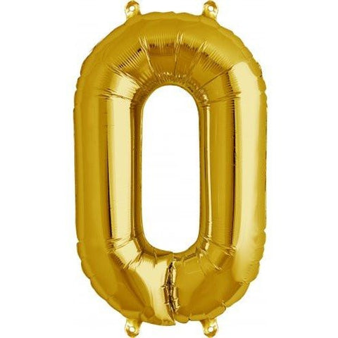 41cm Number 0 Gold - Air Fill - Northstar Foil Balloon #3000557 - Each (Pkgd.)