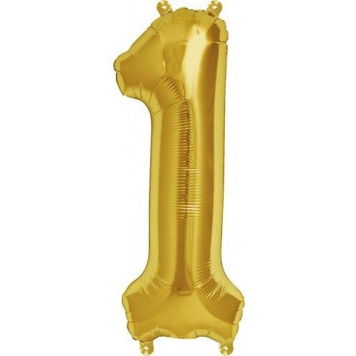 41cm Number 1 Gold - Air Fill - Northstar Foil Balloon #3000558 - Each (Pkgd.)