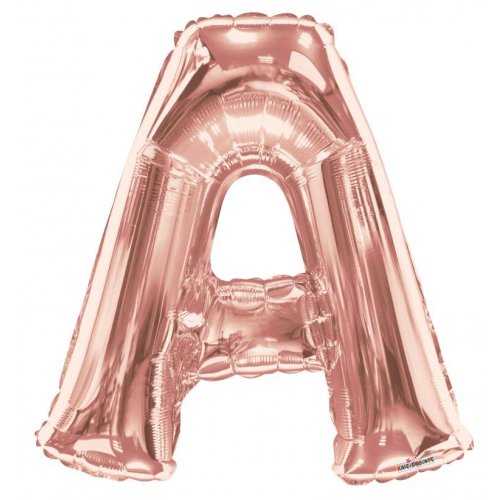 86cm Letter A Rose Gold Foil Balloon #59842- Each (Pkgd.)