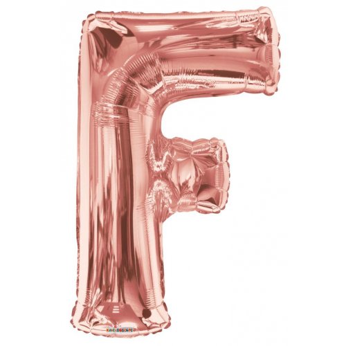 86cm Letter F Rose Gold Foil Balloon #59852- Each (Pkgd.)