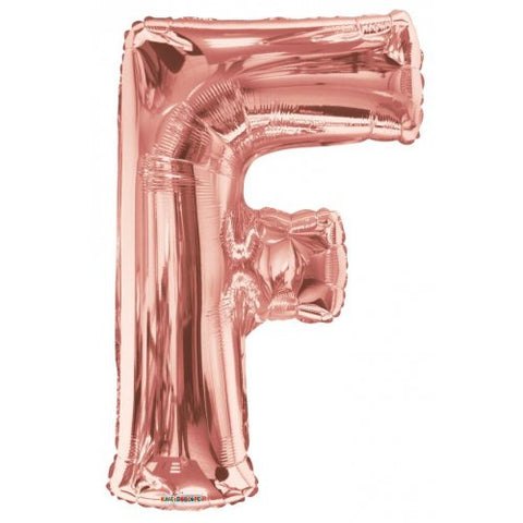 86cm Letter F Rose Gold Foil Balloon #59852- Each (Pkgd.)