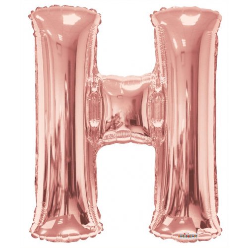 86cm Letter H Rose Gold Foil Balloon #59856 - Each (Pkgd.)