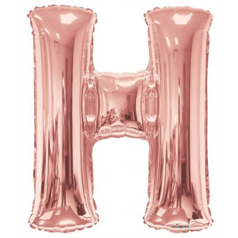 86cm Letter H Rose Gold Foil Balloon #59856 - Each (Pkgd.)