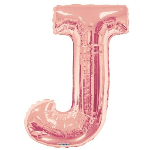 86cm Letter J Rose Gold Foil Balloon #59860 - Each (Pkgd.)