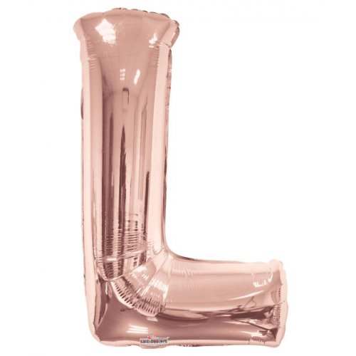 86cm Letter L Rose Gold Foil Balloon #59868- Each (Pkgd.)