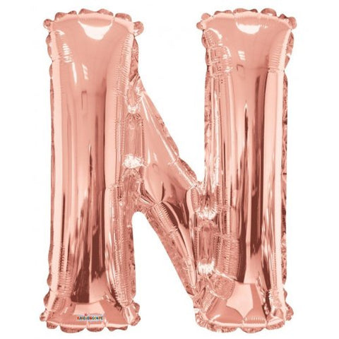 86cm Letter N Rose Gold Foil Balloon #59872 - Each (Pkgd.)