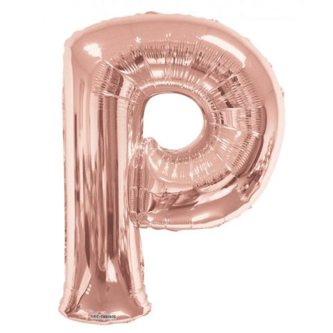 86cm Letter P Rose Gold Foil Balloon #59876 - Each (Pkgd.)