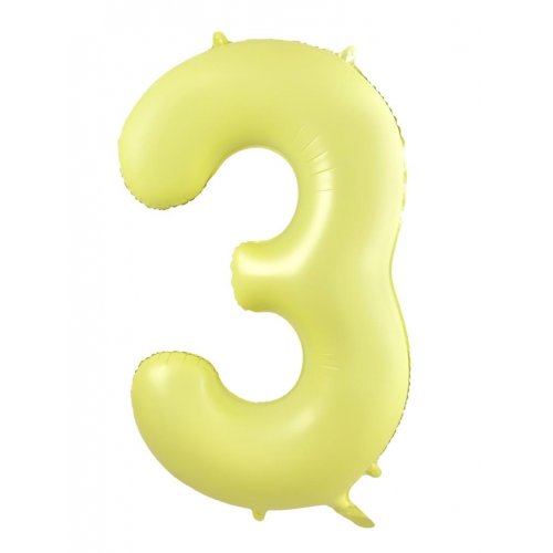 86cm Number Foil Number Three Matte YELLOW #213873 - Each (Pkgd.)