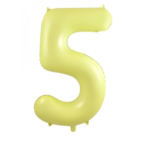 86cm Number Foil Number Five Matte YELLOW #213875 - Each (Pkgd.)