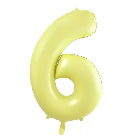 86cm Number Foil Number Six Matte YELLOW #213876 - Each (Pkgd.)