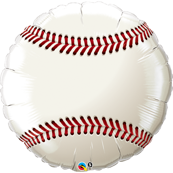 90cm Round Foil Baseball #21496 - Each (SW Pkgd.) SPECIAL ORDER ITEM
