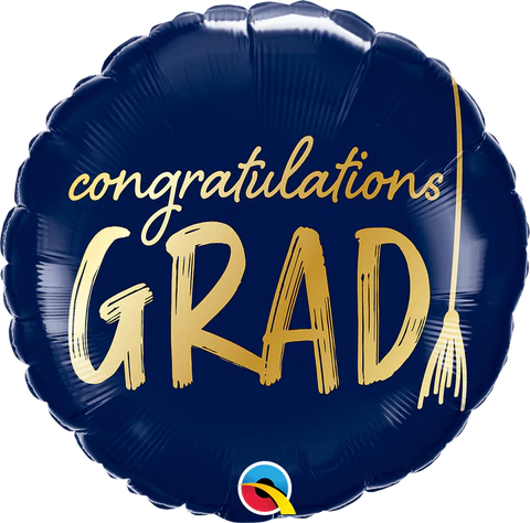 45cm Round Foil Congratulations GRAD Tassel #21563 - Each (Pkgd.)