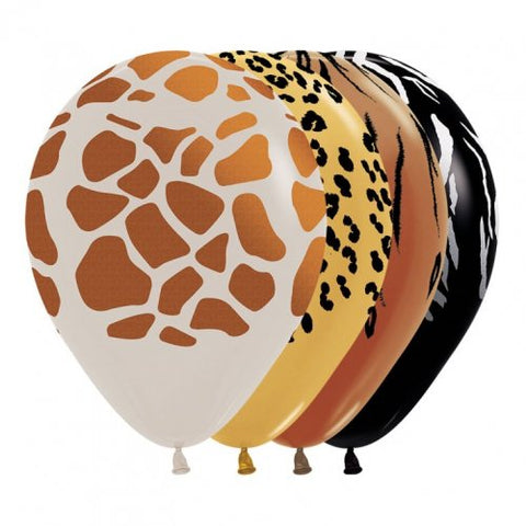 30cm Round Fashion Metallic ANIMAL Print Assorted #221213 - Pack of 50
