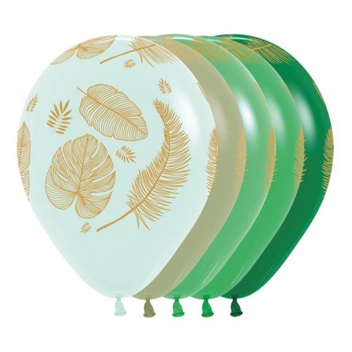 30cm Latex Round Tropical Leaves fashion pastel Assorted #222388 - Pack of 50