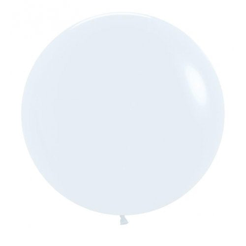 60cm Latex Round Plain Standard White Sempertex #222651 - Pack of 3