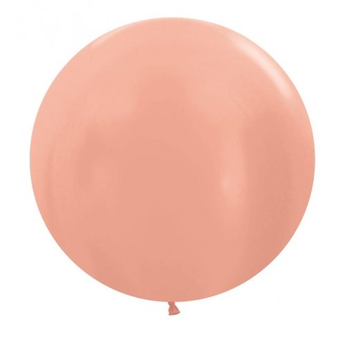 60cm Latex Round Plain Metallic Rose Gold Sempertex #222693 Pack of 10