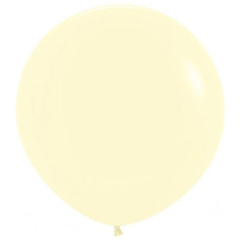 90cm Latex Round Plain Matte Pastel Yellow Sempertex #222751 Pack of 3