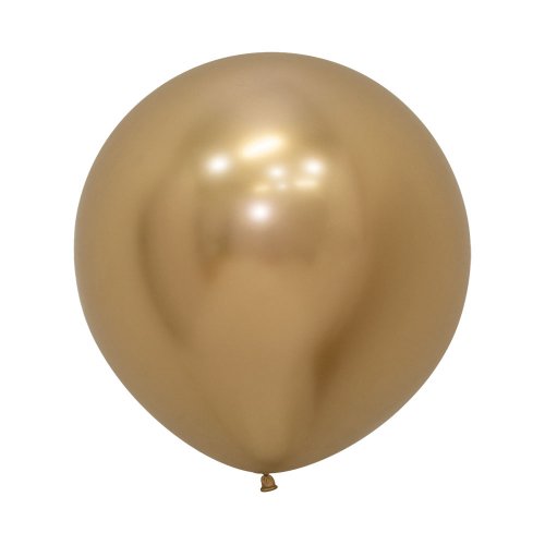 60cm Latex Round Plain Reflex Gold Sempertex #222803 - Pack of 3