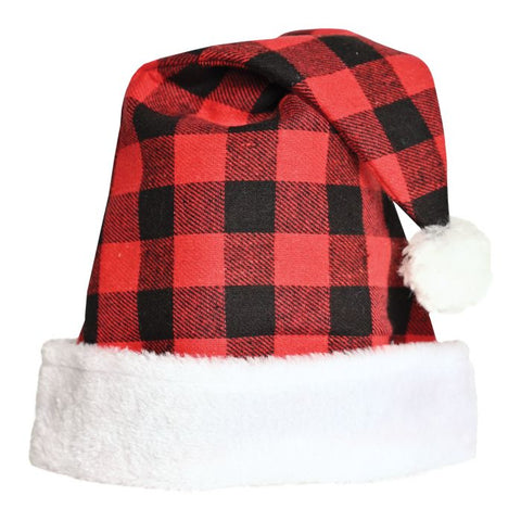 Red & Black Plaid SANTA HAT #22731
