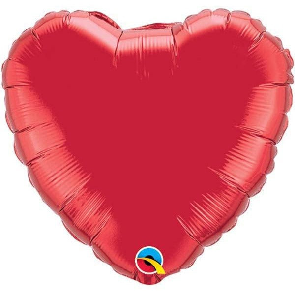45cm Heart Foil Ruby Red Plain #23769 - Each (Unpkgd.)