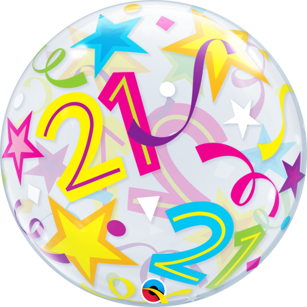 56cm Single Bubble 21 Brilliant Stars #24167 - Each