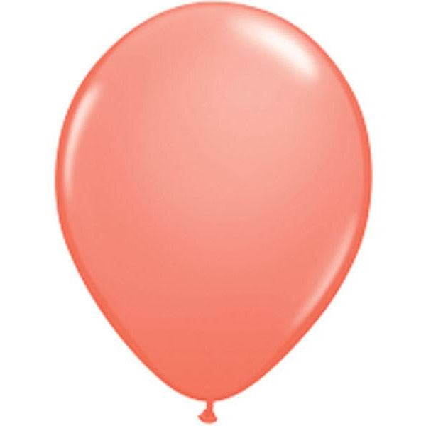 12cm Round Coral Qualatex Plain Latex #24258 - Pack Of 100
