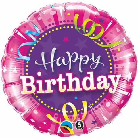 45cm Round Foil Birthday Hot Pink #25435 - Each (Pkgd.)