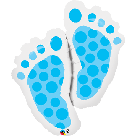 88cm Shape Foil Baby Feet Blue SW #25851 - Each (pkgd.)