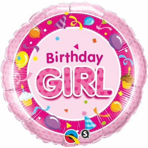 45cm Round Foil Birthday Girl Pink #26273 - Each (Pkgd.)