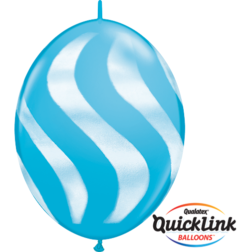 30cm Quick Link Robin's Egg Wavy Stripes/Wht #28092 - Pack Of 50 SPECIAL ORDER ITEM
