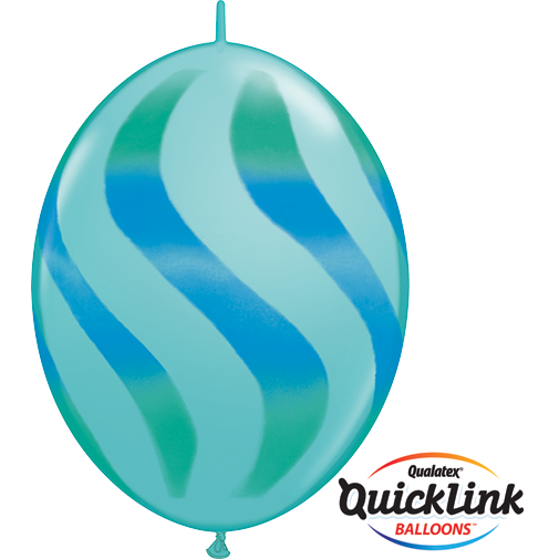 30cm Quick Link Caribbean Blue Wavy Stripes/GRN & BLUE #28108 - Pack Of 50 SPECIAL ORDER ITEM