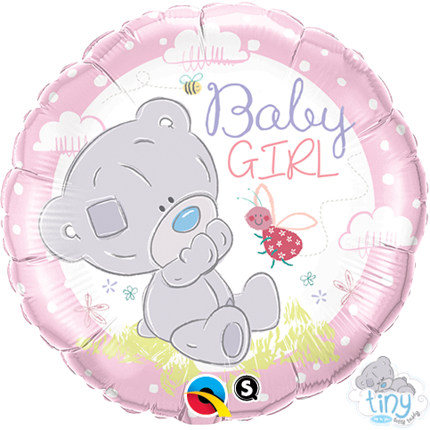 45cm Round Foil Tiny Tatty Teddy Baby Girl #28170 - Each (Pkgd.)