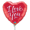 22cm Heart I Love You Script Modern #29131 - Each (Inflated, supplied air-filled on stick)