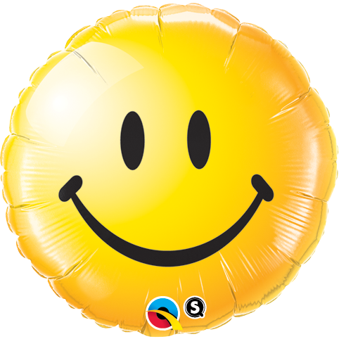45cm Round Foil Smiley Face Yellow #29632 - Each (Pkgd.)