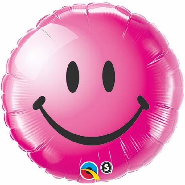 45cm Round Foil Smiley Face Wild Berry #29864 - Each (Pkgd.)