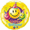 22cm Round Foil Birthday Smiley Faces #31125 - Each (Unpkgd.) SPECIAL ORDER ITEM